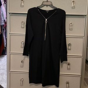 Express size medium black zipper front dress